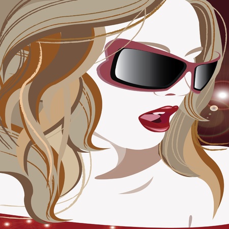 girl with glassesのイラスト素材