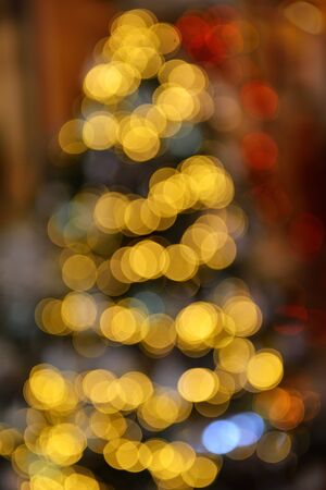 Colorful color lights bokeh blur background, Chrismas defocus tree. Textureの写真素材