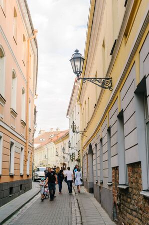 Vilnius, Lithuania - May 20, 2017: streets of the Old Town of Vilnius Lithuania , one of the largest surviving medieval old towns in Northern Europeのeditorial素材
