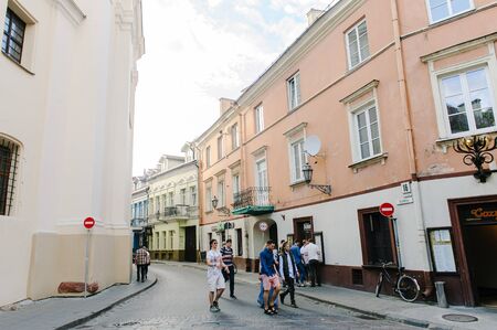 Vilnius, Lithuania - May 20, 2017: streets of the Old Town of Vilnius Lithuania , one of the largest surviving medieval old towns in Northern Europeのeditorial素材