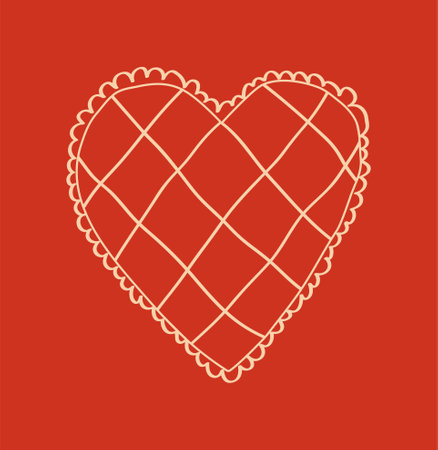 Heart with a pattern on a red background. Valentine's Day.のイラスト素材