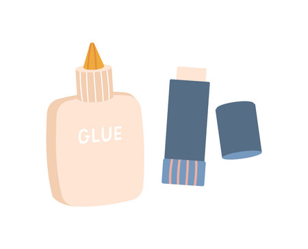 Glue bottle. Lotion container. illustration in flat styleのイラスト素材