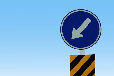 Thailand, right turn only one way road sign.の写真素材