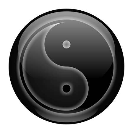 Yin-Yang Black Style Iconの写真素材
