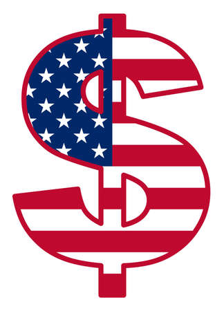 USA flag inside dollar symbolのイラスト素材