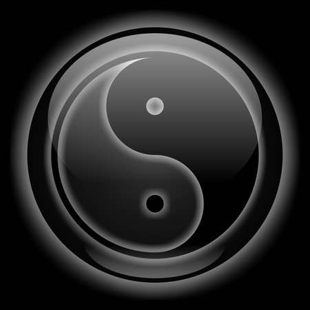 Yin-Yang Icon Black Styleの写真素材