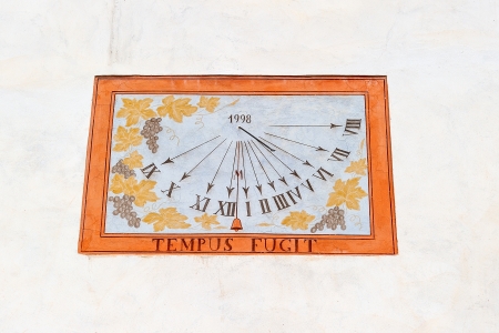 In the past, men used sun and shadows to indicate the exact time, sundial was one of the first wall watches in historyの写真素材