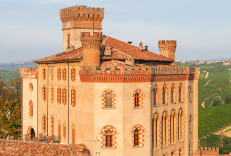 Barolo, Italy, 26th September 2015: the castle of Barolo, town in the Langhe of Piedmont famous for its red wine.のeditorial素材