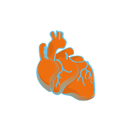 Vector illustration of a heart isolated on white backgroundのイラスト素材