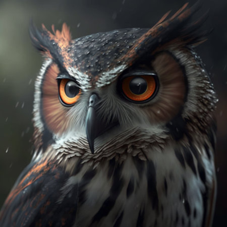Cute owl looking for preyの素材