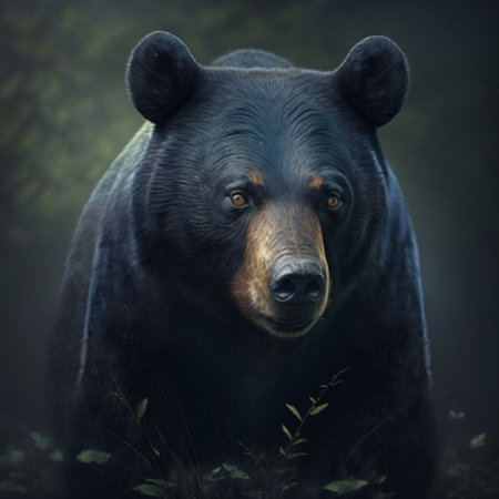 Fat black bear in the wild of africaの素材