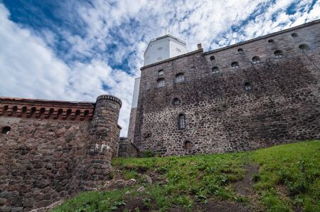 Medieval stone fortress in the Russian city of Vyborgのeditorial素材