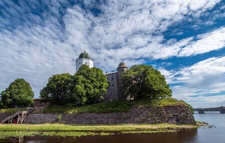 Vyborg, Russia, July 03, 2019: Medieval fortress Vyborg Castle