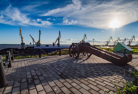 Vyborg, Russia, July 03, 2019: port on the gulf of Vyborgのeditorial素材
