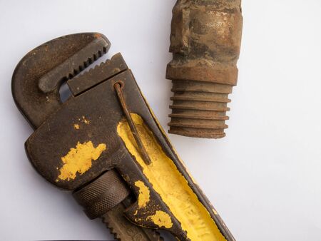 Labour day banner background. labor employee work tools in white background.の写真素材