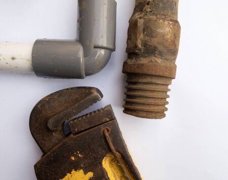 Labour day banner background. labor employee work tools in white background.の写真素材