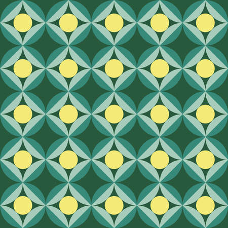 Trendy pattern geometry circle leaf, great design for any purposes. Modern vector Seamless...