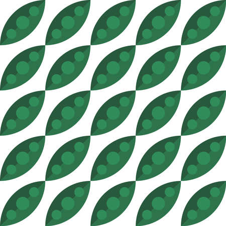 Abstract template with green pea pattern geometry. Simple vector graphicのイラスト素材