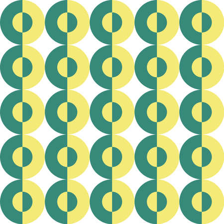 Yellow pattern green circle geometry in trendy style. Futuristic vector illustration. Graphic color simple design background.のイラスト素材