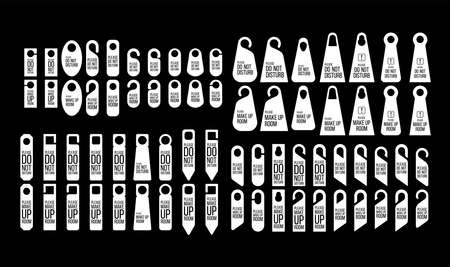 Door tag set on white background. Design template vector. Sale price sticker message. Discount tag badge shape.のイラスト素材