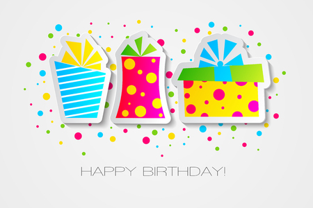 Happy birthday text lettering isolated on whiteのイラスト素材