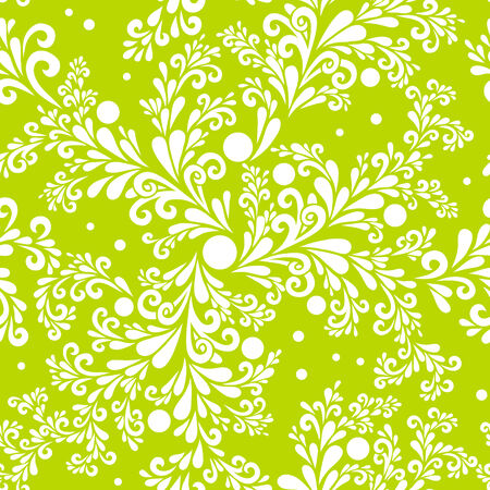 floral green background with curlsのイラスト素材
