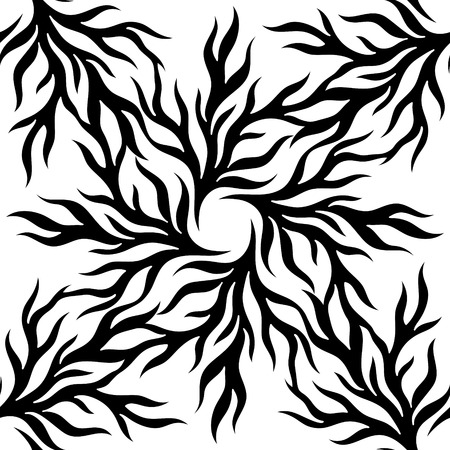 Black and white seamless texture. Wallpaper tile for background, wrapping, fabric or others.のイラスト素材