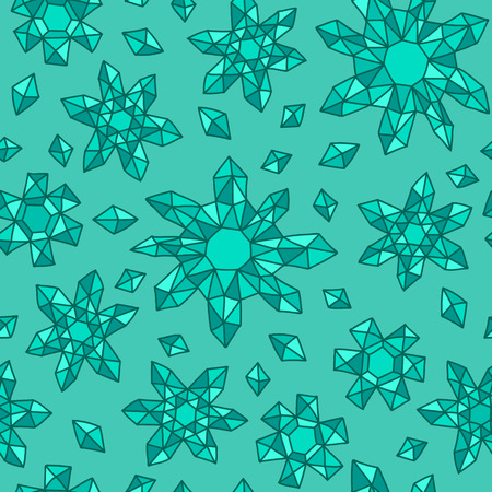 Floral seamless background with geometric flowers.のイラスト素材