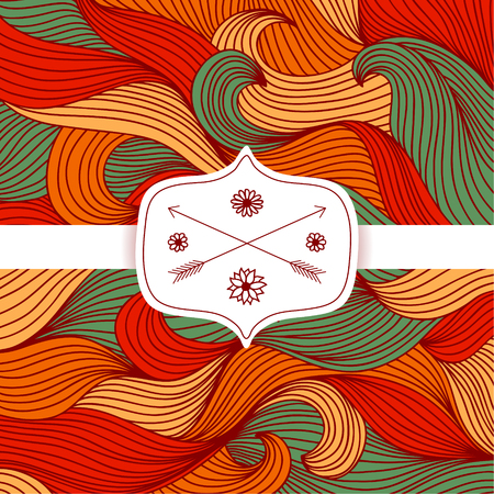 Design for card, invitation or others with wavy background.のイラスト素材