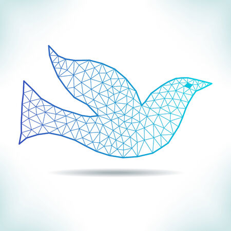 Geometric bird. For calendar, invitation, flyer, card or other.のイラスト素材