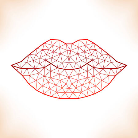 Geometric lips. For calendar, card or other.のイラスト素材