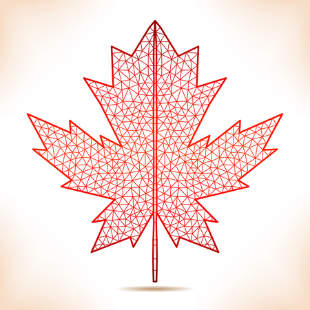 Geometric interpretation of the red maple leaf.のイラスト素材