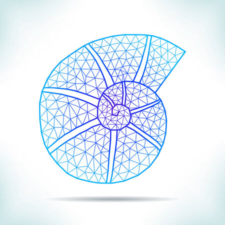 Geometric blue shell. Unusual interpretation.のイラスト素材