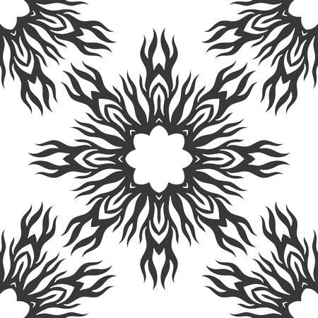 Abstract seamless pattern. Black and white wallpaper tile for background, wrapping, fabric or others.のイラスト素材