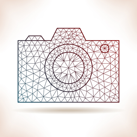 Geometric photocamera. For flyer, poster, article or other.のイラスト素材