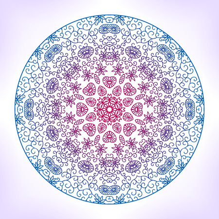 Floral round ornament. Mandala.For card, invitation or other.のイラスト素材