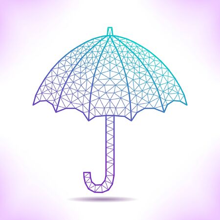Geometric umbrella. Thin line style icon.のイラスト素材