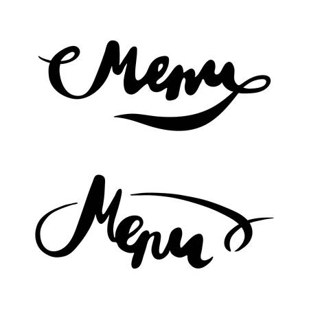Menu lettering. Vector hand drawn calligraphy.のイラスト素材