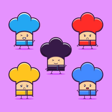 Cute character illustration resembling a chef's hatのイラスト素材