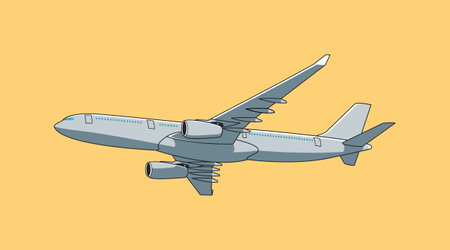 Big airplane cartoon transportation illustrationのイラスト素材