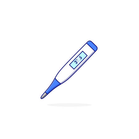 Thermometer cartoon style icon illustration. Digital thermometer on white backgroundのイラスト素材