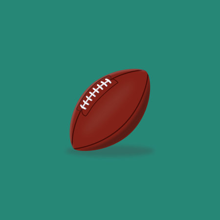 American footbal logo icon illustration. Ball with shadow. Super bowl conceptのイラスト素材