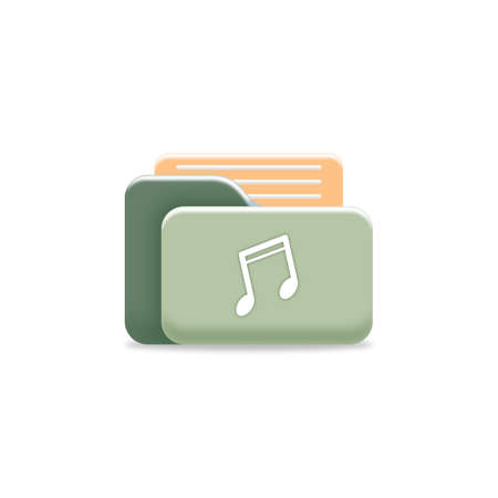 3D music folder illustration. Can be used as app icons, desktop icons and other devices.