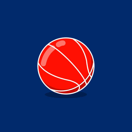 Basketball cartoon style icon illustration. Can be used as sticker, logo and icon. Sport conceptのイラスト素材