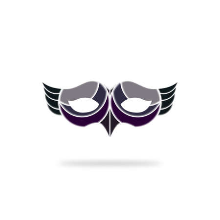 Mask for mardi gras illustration. Mask with shadow and 3d style on white background. Mardi gras concept.のイラスト素材