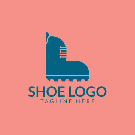 Shoe logo illustration. Fill style logo. Logo of shoe can be used as your brand, your company and others. minimalist logo.のイラスト素材