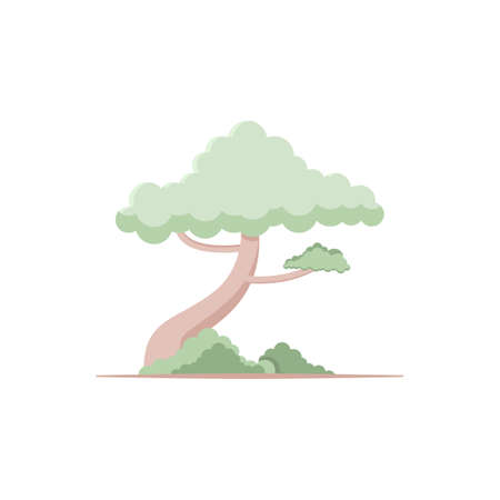 Tree flat style illustration. Nature design concept isolated vector on white background.のイラスト素材