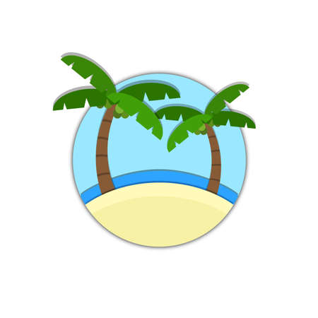 3d beach cartoon style icon illustration. Nature icon concept isolated vector. cartoon style design.のイラスト素材