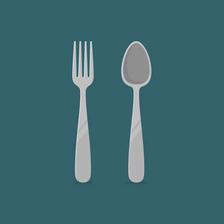 Fork and spoon icon illustration. Object icon concept isolated vector.のイラスト素材