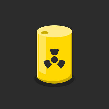 Radioactive waste drum illustration. icon concept isolated vector.のイラスト素材